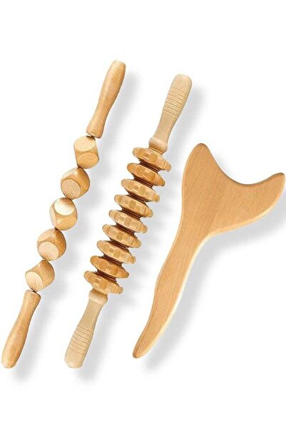 Arabest مجموعة أدوات تدليك العلاج بالخشب من 3 قطع، مجموعة أدوات تدليك الخشب لتخفيف آلام العضلات