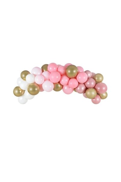 Partydeco Set 60 Ghirlande cu baloane, PartyDeco, Roz, 200 cm