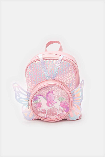 REDTAG Girls Pink Embellished Backpack