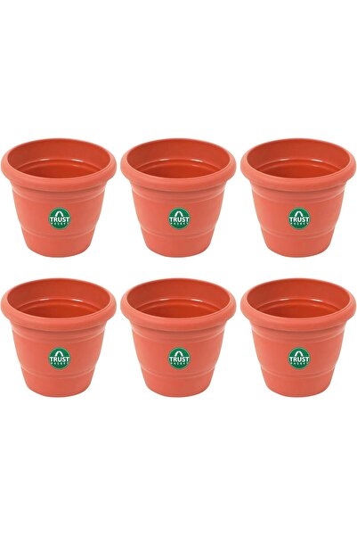 TrustBasket Terracotta Plant Pots - 6 Pieces (10 inch)