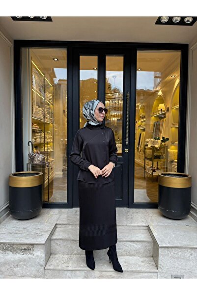 MissWhence 38015 Buttoned Women's Suit Black