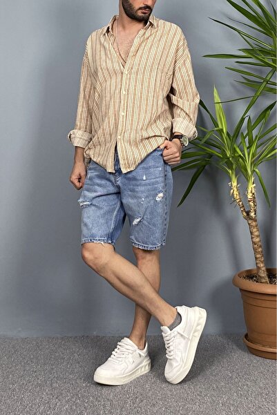Alışveriş Sokağı Ripped Detailed Denim Shorts
