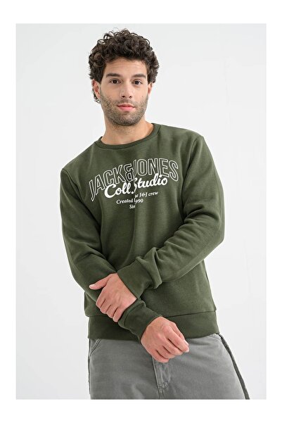 Jack & Jones Pánska mikina Jjmakoto s okrúhlym výstrihom 12278601 Potlač: Veľ...