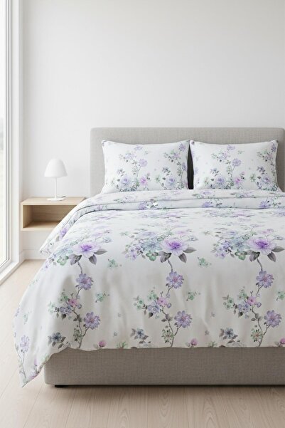 lissehome Lavender Garden Double 100% Cotton Duvet Cover Set