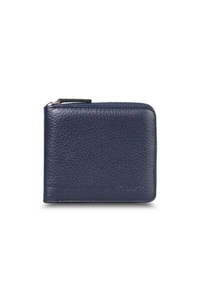 GUARD Navy Blue Leather Retro Wallet - Zipped