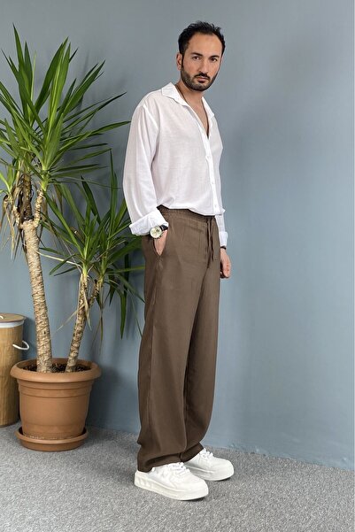 Alışveriş Sokağı Модални панталони с шнур от каки