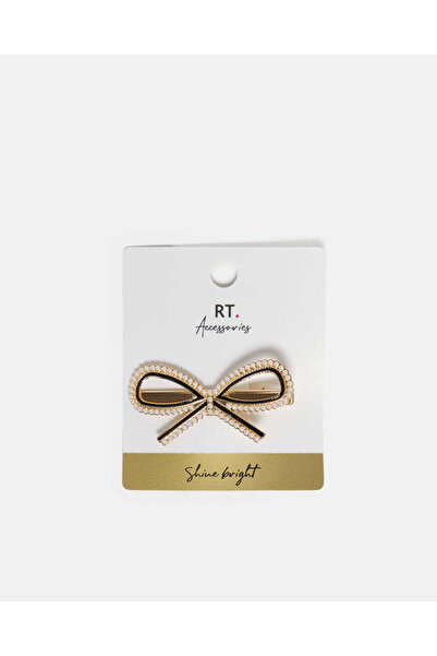 REDTAG Women Gold Bow Hair Clip