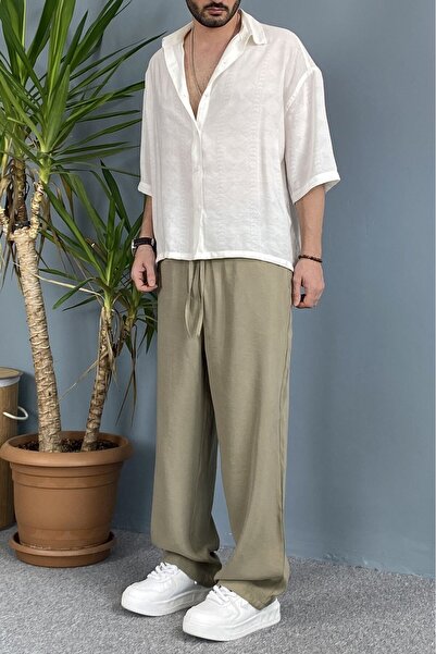 Alışveriş Sokağı Модални панталони с шнур от каки