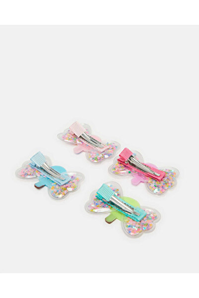 REDTAG Girls Assorted Embellished Hair Clips Set (Pack of 4)