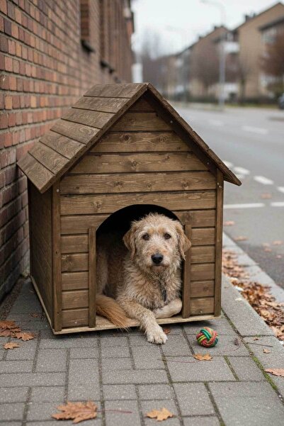 Reyo Pet Suya Soğuğa Dayanıklı Büyük Boy Ahşap Köpek Kulübesi Köpek Yuvası 10...