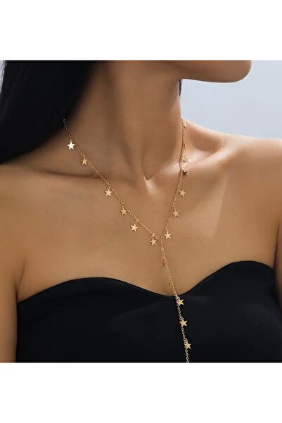 derokas 316 L Complete Star Women's Design Full Steel Gold Necklace