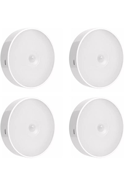 fulina ضوء ليلي ذكي لجسم الإنسان، ضوء أبيض دافئ، 3 سرعات قابلة للتعديل (4 قطع)