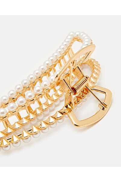 REDTAG Women Gold Embellished Hair Claw