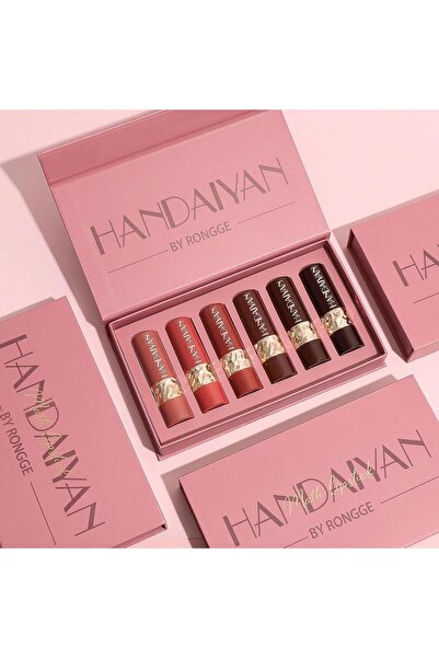 Handaiyaan Set of 6 Intensely Pigmented Matte Lipsticks, Mixed Colors