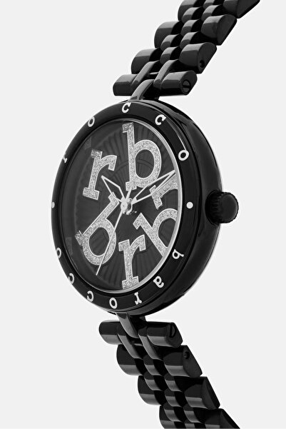 Roccobarocco Women RB4878L-01M Stainless Steel Analog Watch 32mm, Black