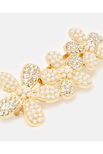 REDTAG Women Gold Embellished Hair Clip