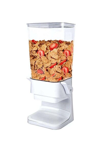 fulina Cereal Dispenser Countertop, Large Capacity Rice Dispenser Cereal Container Storage (5500ml) (White)