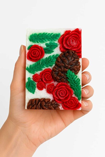 SOO SOAP Handmade Gift Decorative Soap Slic with Winter Garden Theme, Christmas Gift