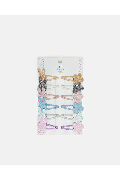 REDTAG Girls Assorted Embellished Hair Clips Set (Pack of 12)