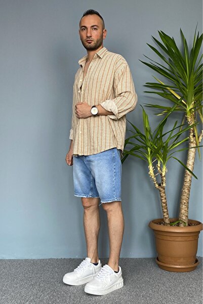 Alışveriş Sokağı 100% Cotton Soft Textured Green Oversized Shirt