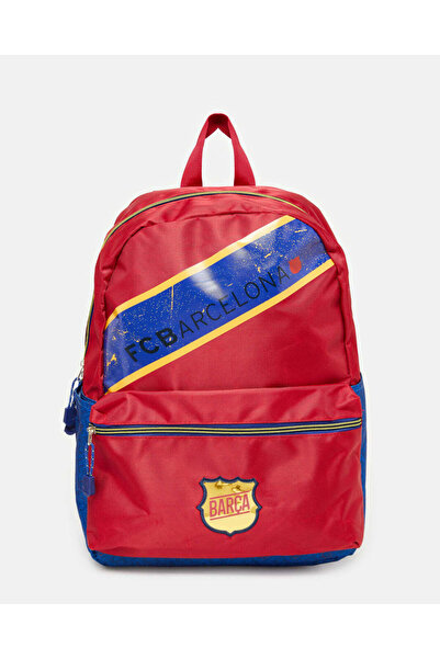 REDTAG Boys Red And Blue Fc Barcelona Backpack (16 Inch)