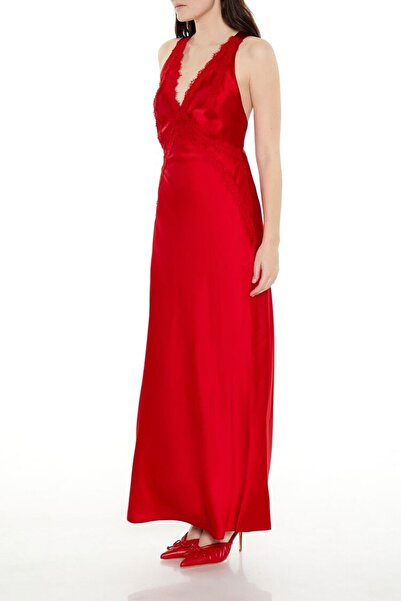 Forever 21 Dantel Kenar Detaylı Maxi Slip Elbise