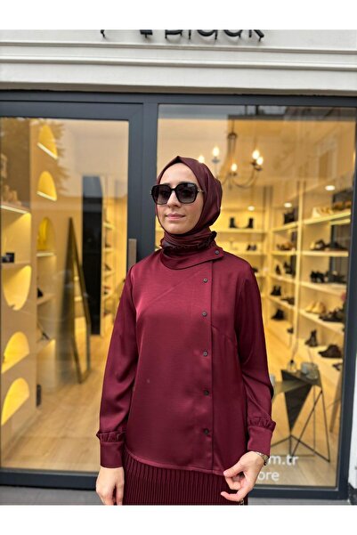 MissWhence 38015 Buttoned Women's Suit Burgundy