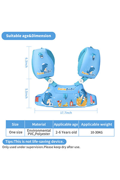 bebeLOGIC Centura de inot intr-o singura piesa pentru copii, gonflabila, albastru, 2-6 ani, bebeLOGIC™