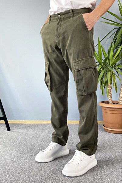Alışveriş Sokağı Каки панталони с джобове за багаж