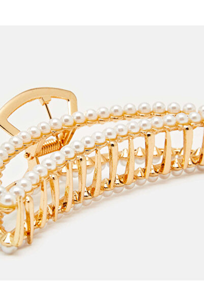 REDTAG Women Gold Embellished Hair Claw