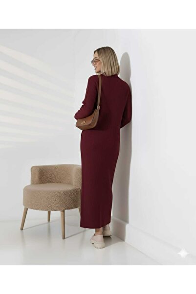 Cemre Life New Deux Polo Neck Buttoned Knit Dress