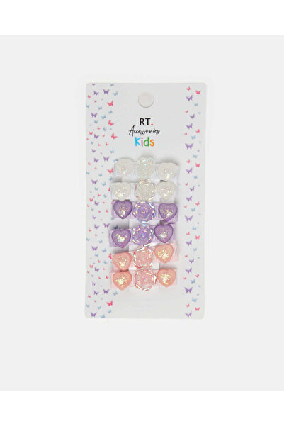 REDTAG Girls Assorted Embellished Hair Clips Set (Pack of 6)