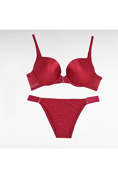 Rose Stylish and modern design bra and bikini set
