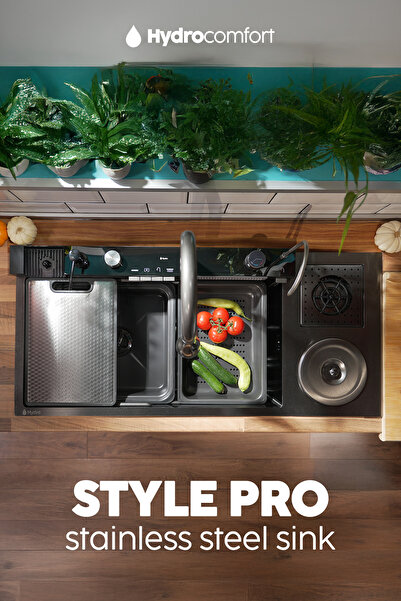 Hydrocomfort Akıllı Eviye Seti Paslanmaz Taban Eviye