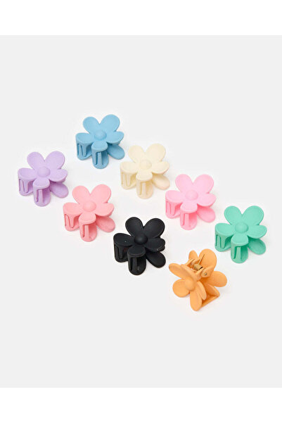 REDTAG Girls Assorted Embellished Hair Claw Set (8 Piece)