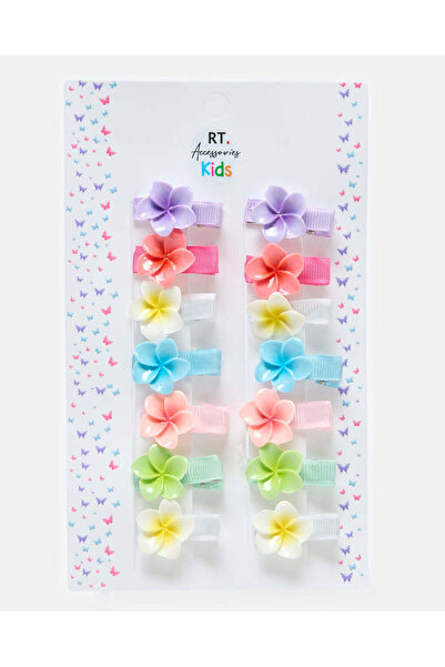 REDTAG Girls Assorted Embellished Hair Claw Set (14 Piece)