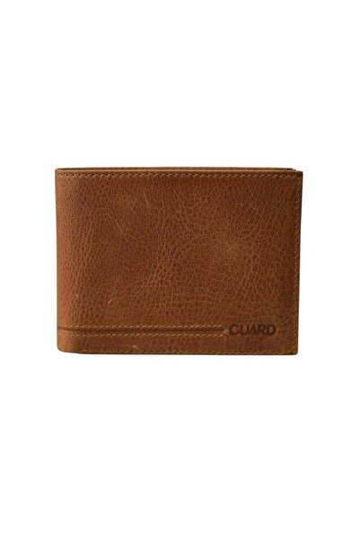 GUARD Crazy Tan Leather Men's Wallet with Coin Compartment