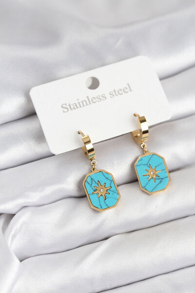 STİLLOVE 316L الصلب لون الذهب القطب نجمة نموذج الأقراط النسائية