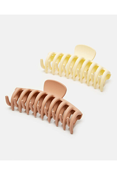 REDTAG Women Beige And Brown Hair Claw Set (Pack of 2)