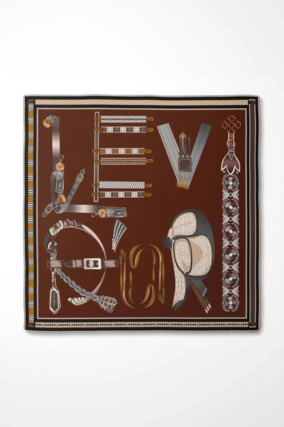 Levidor Twill Silk Scarf Lunera Collection-Burgundy Black