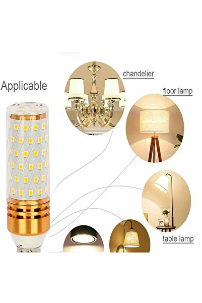 PANG This 12W cylindrical E14 LED bulb provides a yellow light and is ideal for use in kitchens, living rooms, and bedrooms.