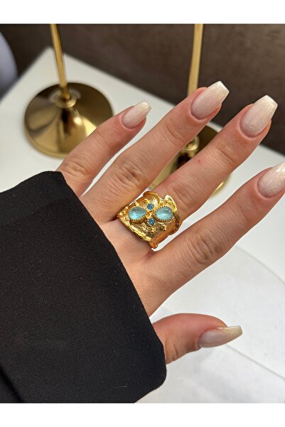HOUSEKİ Vintage Stone Inlaid Aphrodite Ring Adjustable