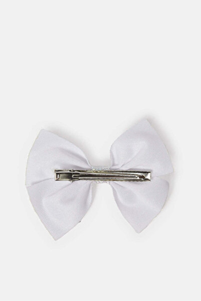 REDTAG Girls Silver Embellished Bow Hair Clip