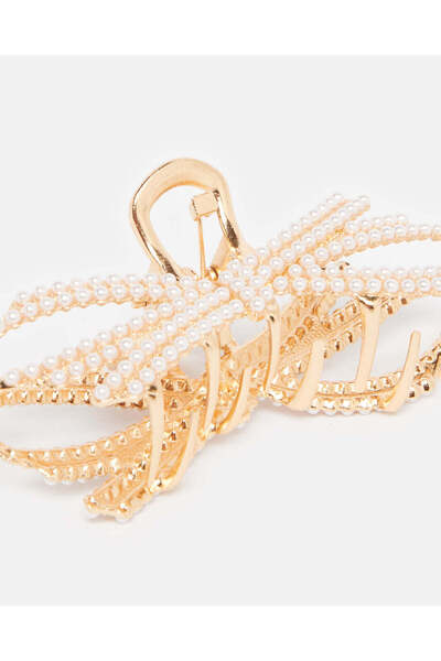 REDTAG Women Gold Embellished Hair Claw