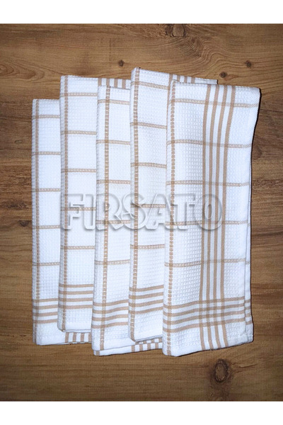 Fırsato Çizgili Petek Dokulu Mutfak Havlusu| Beslenme Örtüsü | Kurulama Bezi – 50x70cm (5’li Paket)