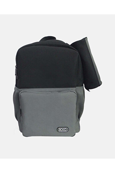 REDTAG Roco Black And Grey 2 Tone Bag Backpack With Pencil Case (17 Inch)