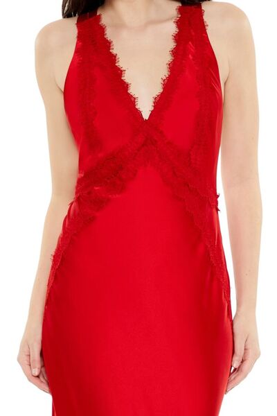 Forever 21 Dantel Kenar Detaylı Maxi Slip Elbise