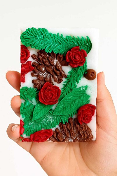 SOO SOAP Handmade Gift Decorative Soap Slic with Winter Garden Theme, Christmas Gift