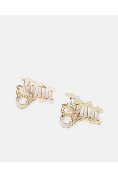 REDTAG Women Pink And Beige Hair Claw (2 Piece)