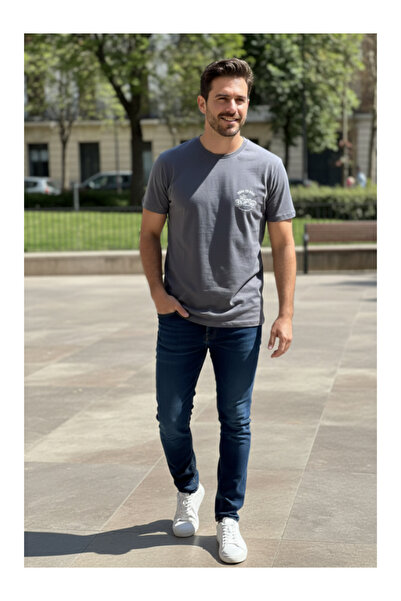 QUOS Men's Crew Neck Printed Tshirt